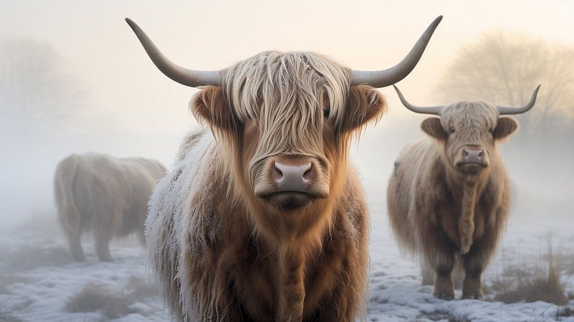 Schottische Highlander an einem kalten Tag von Schwarzer Kaffee