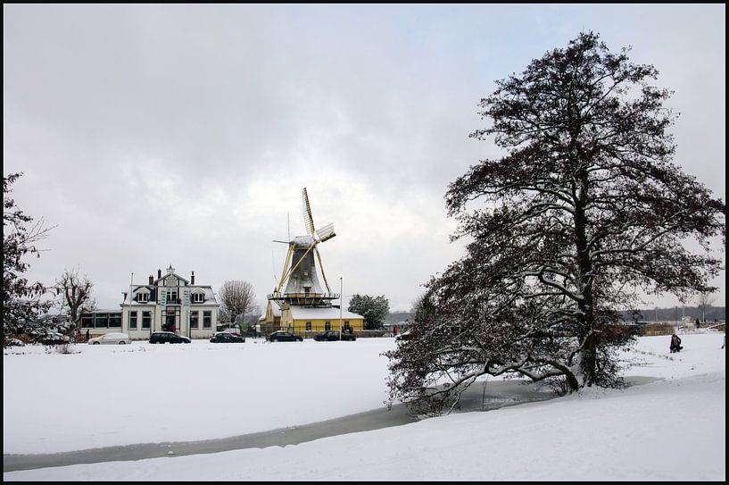 Niederländische Windmühle im Winter von Alain Ulmer