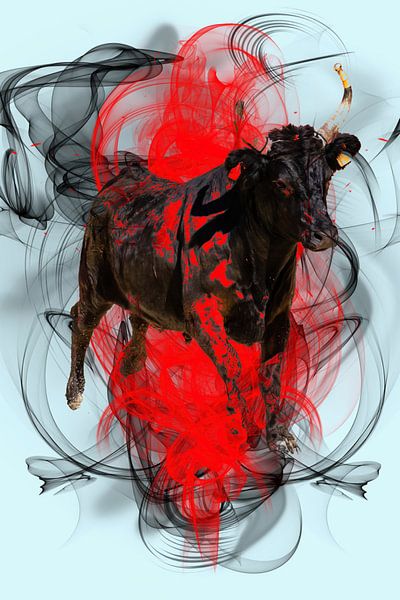 Taureau avec fumée par Dieter Walther