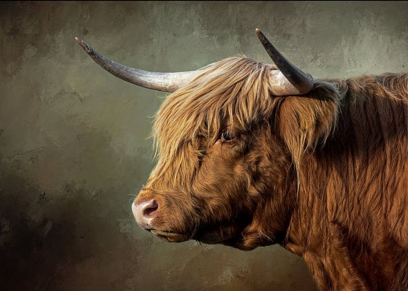 Portret Of A Scottish Highland Cow by Diana van Tankeren