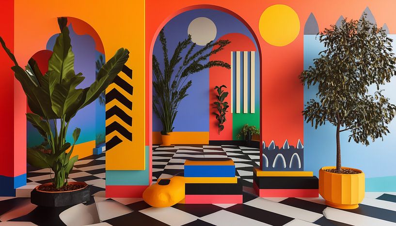 Minimalistische Illusion - bunter Garten von TheXclusive Art