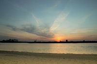 Goldene Stunde, Sonnenuntergang an der Waal bei Nimwegen