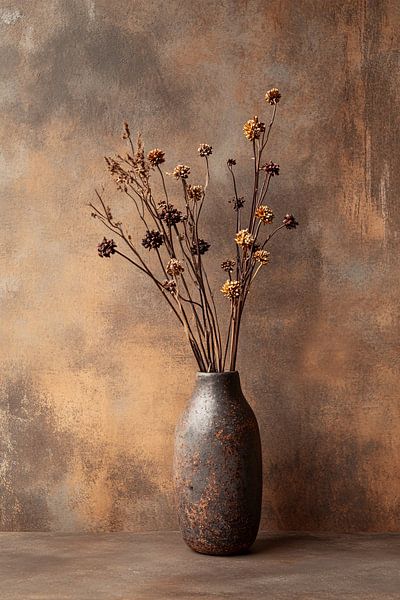 Ceramic vase with dried flowers by Imperial Art House