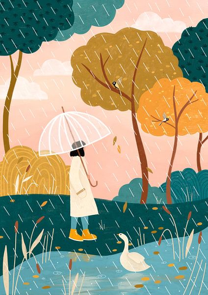 Promenade sous la pluie par Bea Müller