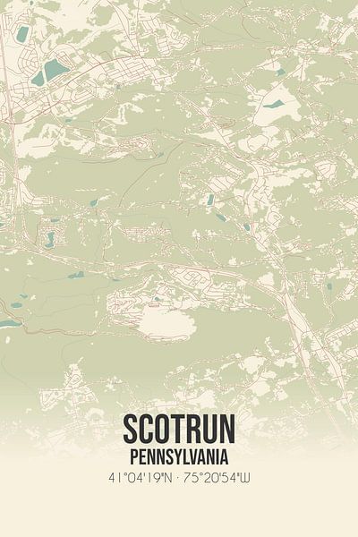 Vintage map of Scotrun (Pennsylvania), USA. by Prints of Place