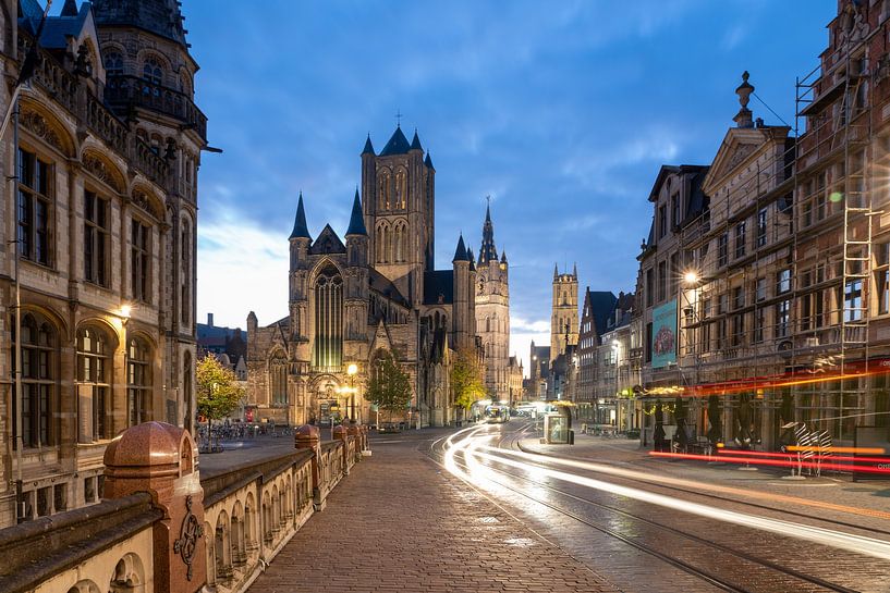 Ghent with sunrise by Marcel Derweduwen