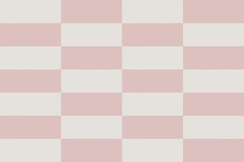 Motif de damier. Formes géométriques modernes abstraites et minimalistes en rose et blanc 4 par Dina Dankers