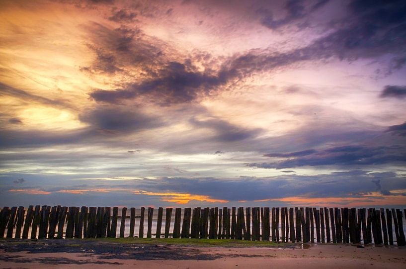 Zonsondergang Opaalkust Wissant Frankrijk III von Watze D. de Haan