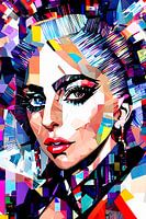 Buntes Frauenporträt