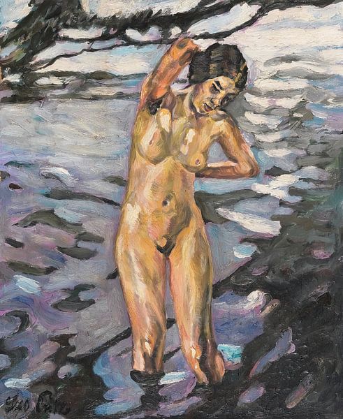 Leo Putz - Badende, stehender weiblicher Akt (1914) von Peter Balan