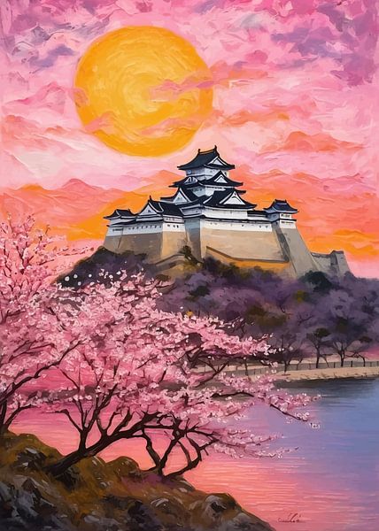 Schloss Himeji mit Kirschblüten von MIROKKU