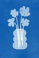 Cyanotypie - Blumen in Vase