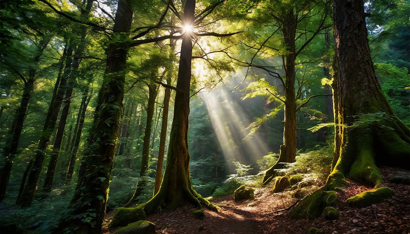 Wald mit Bäume mit Waldweg von Mustafa Kurnaz