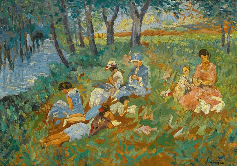 Die Familie Lebasque am Rande des Wassers, Henri Lebasque von Meisterhafte Meister