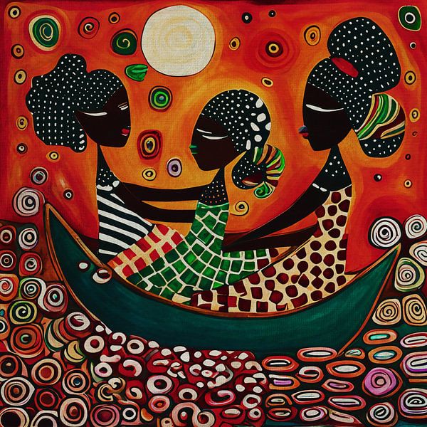 Drei Mädchen aus Afrika haben Spaß von Jan Keteleer