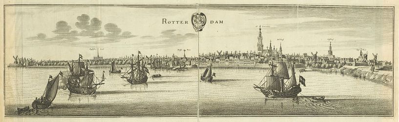 Ansicht von Rotterdam, Caspar Merian, 1654 von Meisterhafte Meister