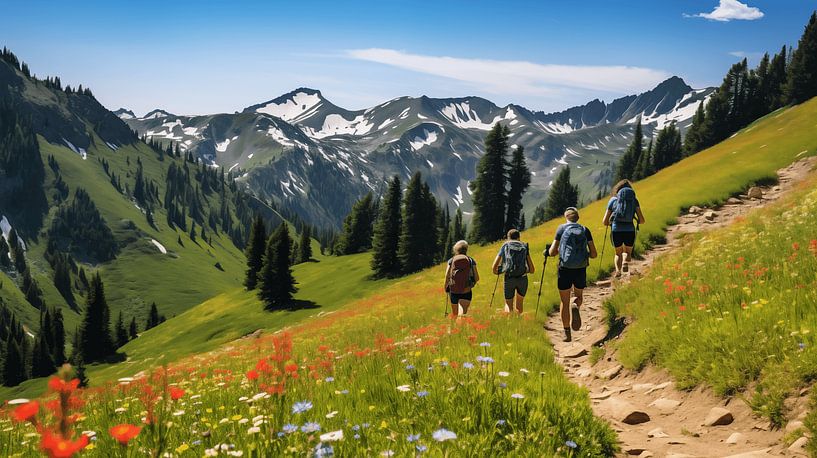 Wanderung durch die Alpen im Sommer von Animaflora PicsStock