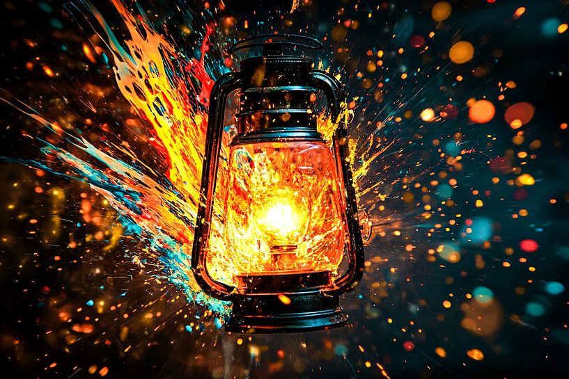 Laterne in Farbexplosion von Art & Soul Creations