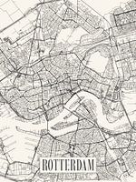 Plan de la ville de Rotterdam - Ville - Version allégée - Carte de la Hollande méridionale