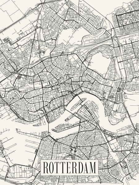 Plan de la ville de Rotterdam - Ville - Version allégée - Carte de la Hollande méridionale par Locus Studio