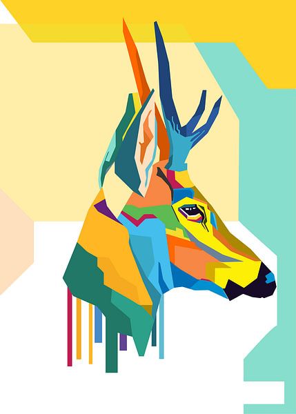 Colorful Antelope Pop Art by Art Kingdom