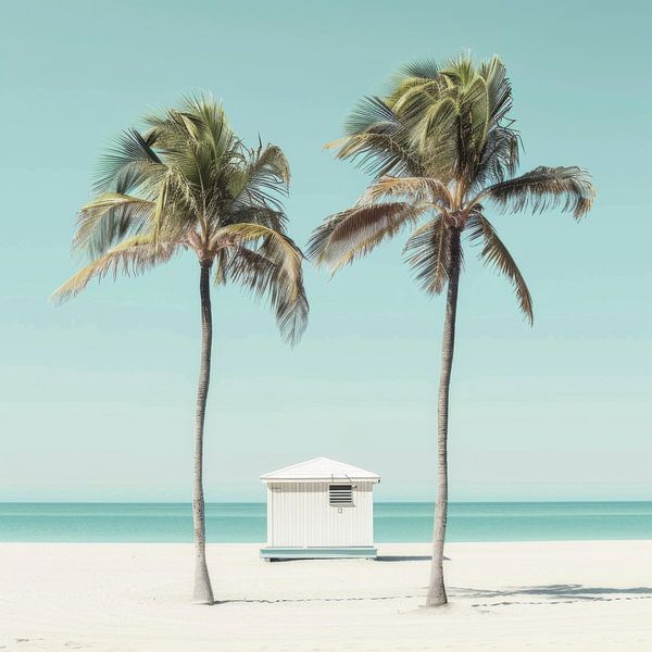 Palmiers sur la plage par Poster Art Shop