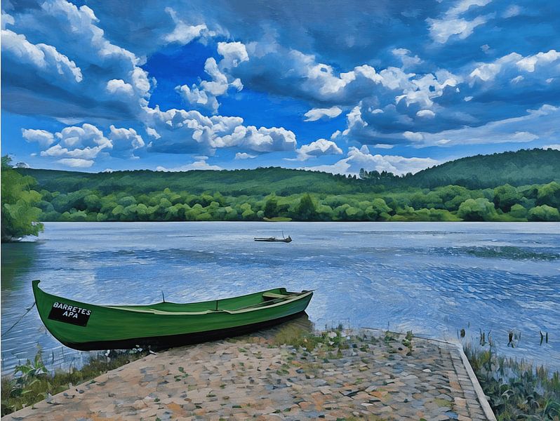 Balise jaune sur l'île d'Armona, Portugal par Hecate Pim