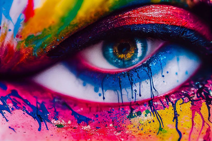 Abstrakte Farben im Auge Kunst Gemälde Illustration von Animaflora PicsStock