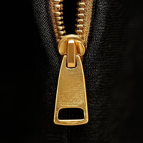 Portrait d'une fermeture éclair en or par TheXclusive Art