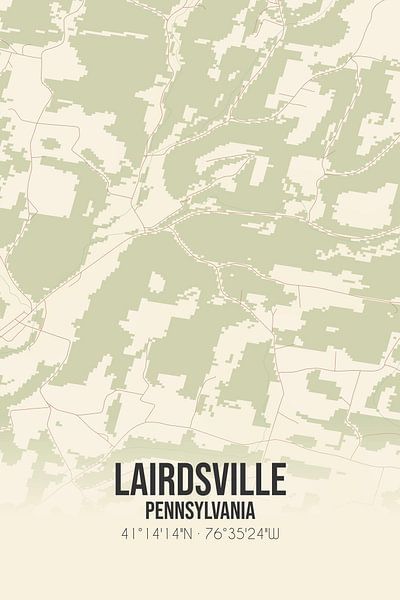 Vintage map of Lairdsville (Pennsylvania), USA. by Prints of Place