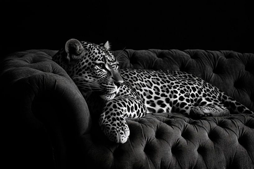 Leopard auf Sofa von Poster Art Shop