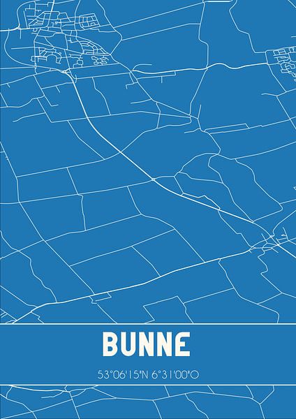 Blaupause | Karte | Bunne (Drenthe) von Ortsdrucke