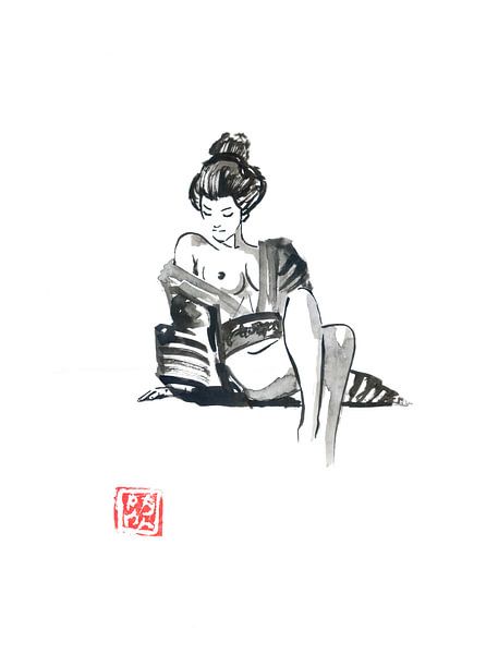 geisha at the beach par Péchane Sumie