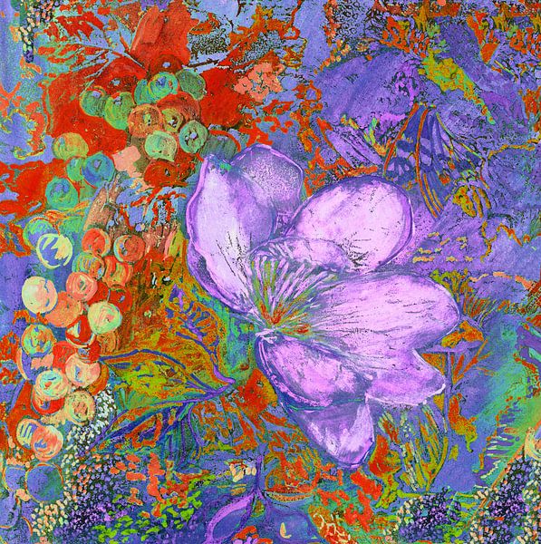 Bloemen Popart met druiven van Claudia Gründler