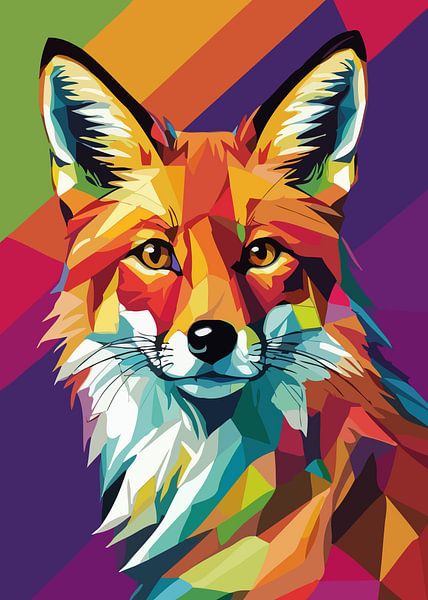 Renard roux Pop Art par MIROKKU