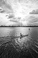 Paddling on the lake ........