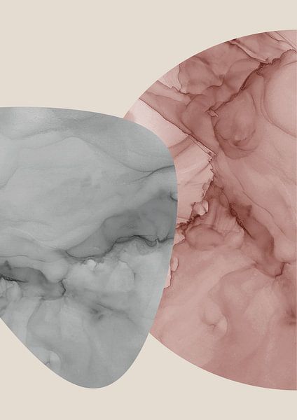 Collage aus Aquarellformen mit Marmoroptik von Studio Allee