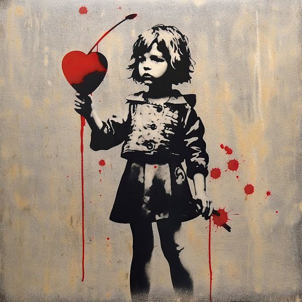 Heart | Banksy Style | Graffiti by Eye catching paintings