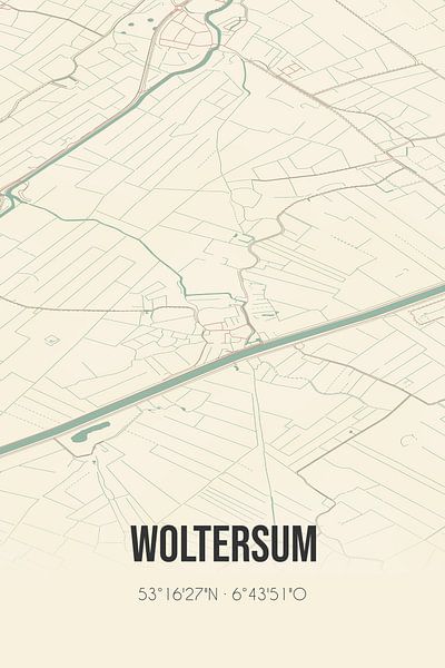 Alte Karte von Woltersum (Groningen) von Ortsdrucke