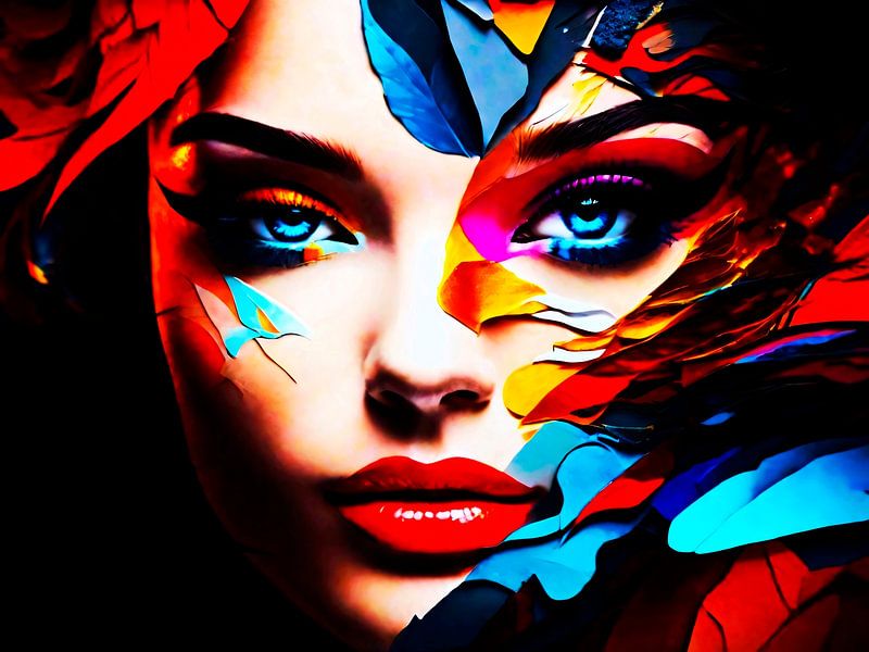 Beauté numérique dans l'art des feuilles colorées par A.D. Digital ART