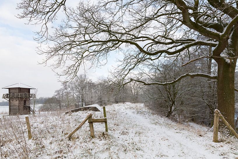 Romeinse wachttoren in winters landschap von Marijke van Eijkeren