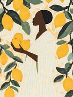 Schwarze Frau Zitrone