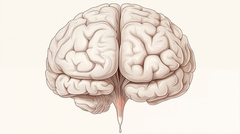 Ausschnitt einer Gehirn Zeichnung, Gehirn-Bleistiftzeichnung im Vintage-Stil. von Animaflora PicsStock