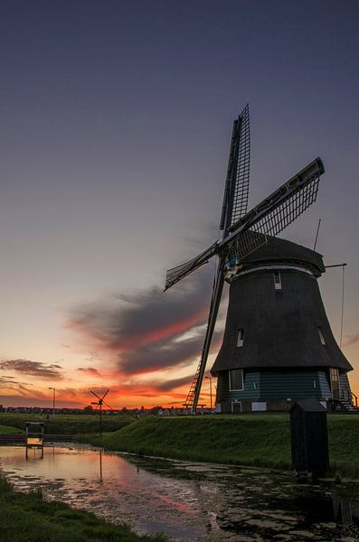 Windmill &quot;de Kathammer&quot; during sundown by Jack Koning