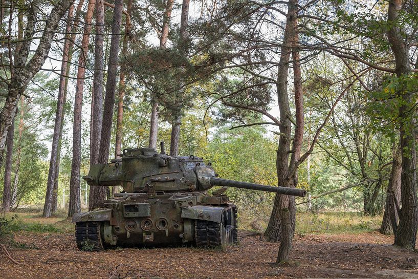 abandoned army tank vehicle in the forest, urbex by Ger Beekes