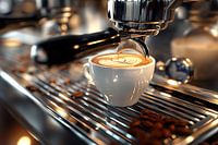 eine Tasse Kaffee oder Cappuccino trinken