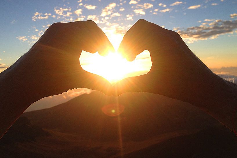 Maui Haleakalā vulcano sunrise with love by Martina Dormann