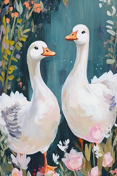 Fröhliche Gänse von Blickfänger Gemälde