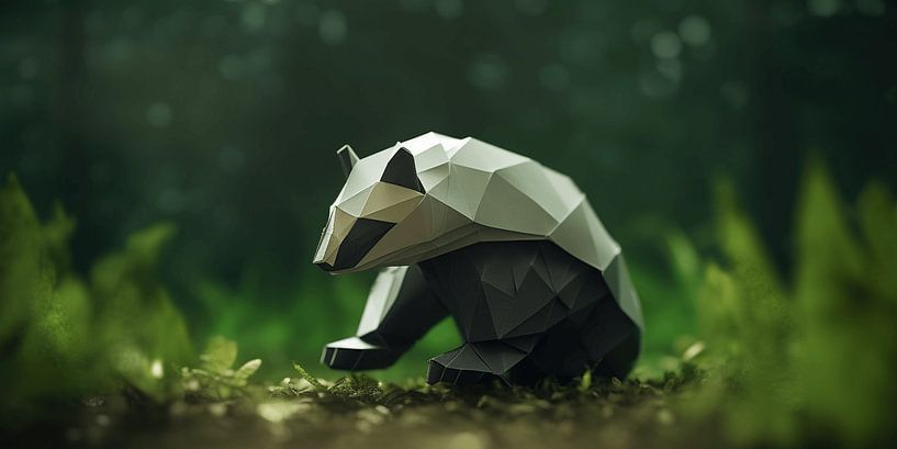 Origami wall canvas: black tie by Surreal Media