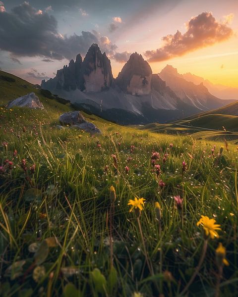Enchanting Dolomites at dawn by fernlichtsicht
